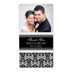 Étiquettes blancs noirs de mariage de photo de dam étiquette d’expédition
