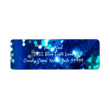 Étiquettes de adresse bleus de lumières de Noël Étiquette D’adresse Retour