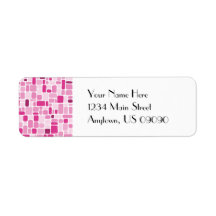 Étiquettes de adresse de pavé rond (rose) étiquette d’adresse retour