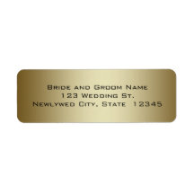 Étiquettes de adresse de retour de mariage d'or étiquettes d’adresse retour