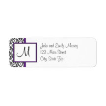 Étiquettes de adresse de retour de monogramme étiquettes d’adresse retour
