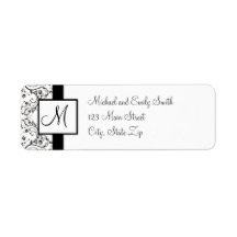 Étiquettes de adresse de retour de monogramme étiquette d’adresse retour