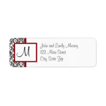 Étiquettes de adresse de retour de monogramme étiquettes d’adresse retour