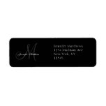 Étiquettes de adresse de retour de monogramme de f étiquette d’adresse retour