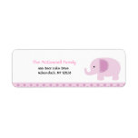ÉTIQUETTES DE ADRESSE IMPRIMABLES d'éléphant rose  étiquettes