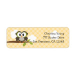 Étiquettes de adresse jaunes de retour de hibou fa étiquette d’adresse retour