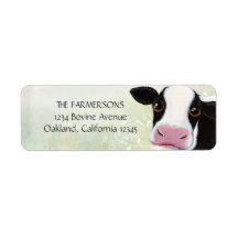 Étiquettes de adresse lunatiques de retour de vach étiquettes d’adresse retour