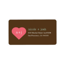 Étiquettes de adresse modernes d'amoureux étiquettes d’adresse