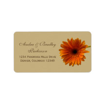 Étiquettes de adresse oranges de mariage de margue étiquettes d’adresse