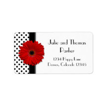 Étiquettes de adresse rouges de mariage de marguer étiquettes d’adresse