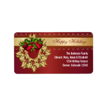 Étiquettes de adresse rouges de Noël de Bells de h Étiquettes D’adresse