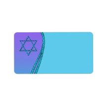 Étiquettes de adresse turquoises pourpres d'étoile étiquettes d’adresse