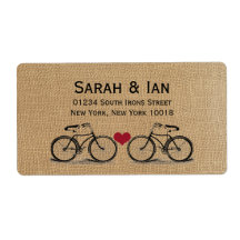 Étiquettes de adresse vintages de mariage de bicyc étiquettes d’expédition