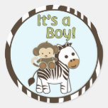 Étiquettes de baby shower de singe/joints #03 CA-B Autocollants