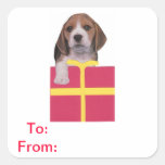 Étiquettes de cadeau de beagle à et d'autocollant
