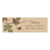 Étiquettes de faveur de mariage de automne d'oisea cartes de visite personnelles