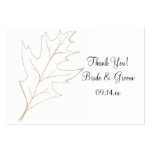 Étiquettes de faveur de mariage de feuille de chên cartes de visite personnelles
