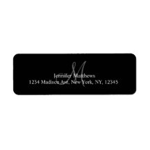 Étiquettes de monogramme étiquette d’adresse retour