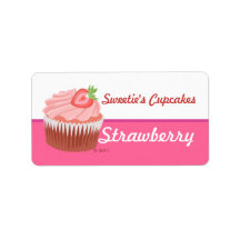 Étiquettes de petit gâteau de fraise étiquettes d’adresse
