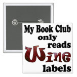 Étiquettes de vin de club de lecture badge