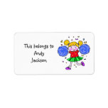 Étiquettes d'école (pom-pom girl mignon) étiquettes