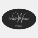Étiquettes faits sur commande de vin du monogramme stickers ovales