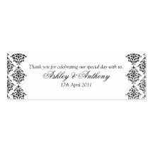Étiquettes florales de faveur de mariage de damass modèles de cartes de visite