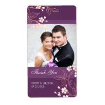 Étiquettes floraux de corail de mariage de photo d étiquette d’expédition
