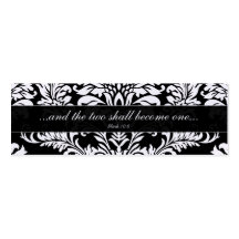 Étiquettes noires vintages de mariage damassé modèles de cartes de visite