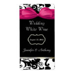 Étiquettes noirs et blancs chics de vin de mariage étiquettes d’expédition