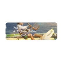 Étiquettes postales de kitesurf étiquette d’adresse retour