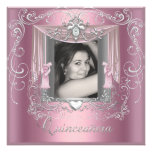 Étoile argentée rose de 15ème anniversaire de Quin Cartons D'invitation Personnalisés