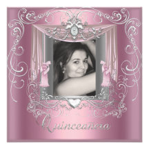 Étoile argentée rose de 15ème anniversaire de Quin Cartons D'invitation Personnalisés