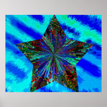 Étoile bleue de scintillement affiche
