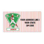 Étoile de base-ball rouge personnalisée étiquette d’expédition