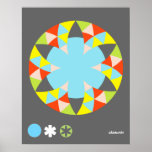 Étoile de fleur de poivre de cercle poster