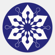 Étoile de flocon de neige de cristal de glace d'hi autocollant rond