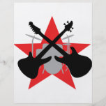 étoile de tambour de guitare de bande prospectus avec motif