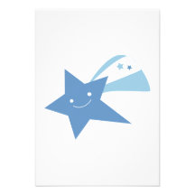 Étoile filante bleue cartons d'invitation