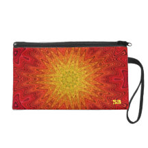 Étoile orange et jaune de Sun de kaléidoscope Sacs À Main Avec Dragonne