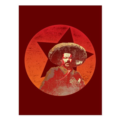 Étoile rouge vintage de Pancho Villa Cartes Postales