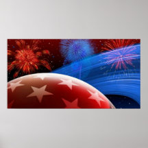 Étoiles bleues et affiche blanches rouges de feux 