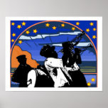 Étoiles de bande en laiton posters