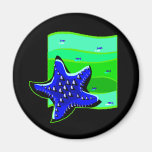 Étoiles de mer épineuses bleues magnets pour réfrigérateur
