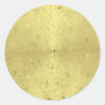 Étoiles d'or de Noël sur le papier d'aluminium Adhésifs Ronds