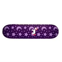 Étoiles et lunes de pourpre de licorne planches à roulettes customisées