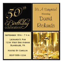 Étonnez les cinquantième invitations de fête d'ann