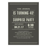Étonnez les quarantième invitations d'anniversaire