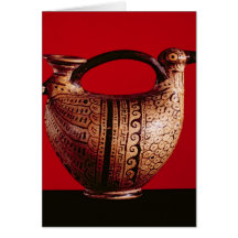 Etruscan askos in the shape of a duck greeting cards