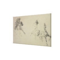Etude de Chevaux (recto) (pencil on paper) canvas prints
